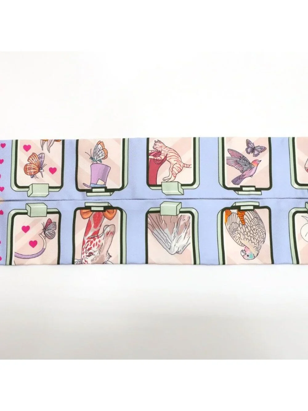 Hermes Heaven Tsuiri Scarf Story Blue Pale Rose